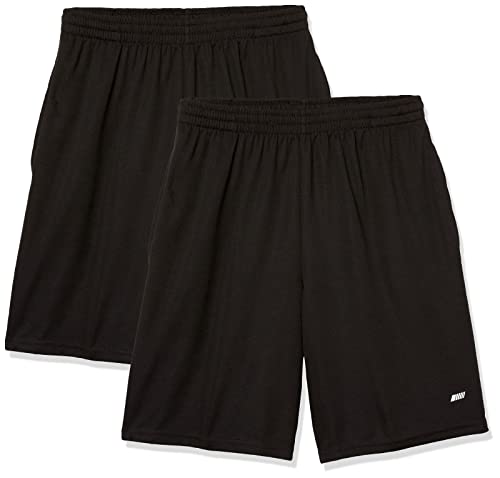 Amazon Essentials Men's Performance Tech Loose-Fit Shorts, Pack of 2, Black, Large Amazon Essentials Men's Performance Tech Loose-Fit Shorts, Pack of 2, Black, Large