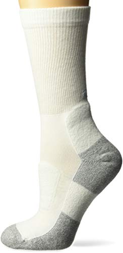 Thorlos Women's LWXW Thin Cushion Walking Crew Socks, White/Platinum, Medium Thorlos Women's LWXW Thin Cushion Walking Crew Socks, White/Platinum, Medium
