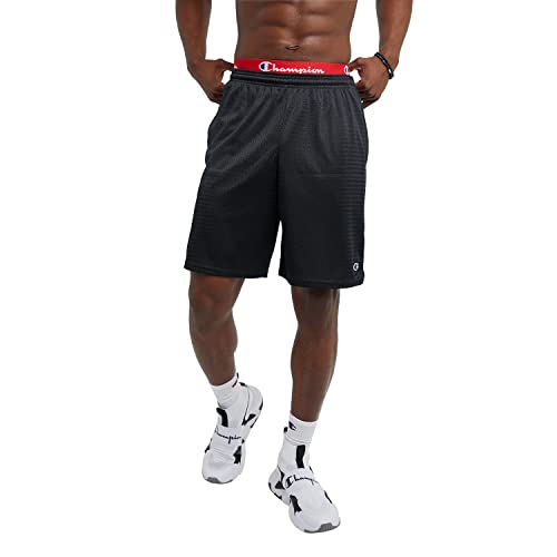 Champion mens 9" Shorts, Mesh Shorts, 9", Mesh Basketball Shorts, Mesh Gym Shorts athletic warm up and track jackets, Black-407q88, Medium US Champion mens 9" Shorts, Mesh Shorts, 9", Mesh Basketball Shorts, Mesh Gym Shorts athletic warm up and track jackets, Black-407q88, Medium US