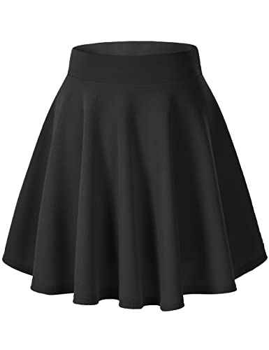 Urban CoCo Women's Basic Versatile Stretchy Flared Casual Mini Skater Skirt (X-Large, Black) Urban CoCo Women's Basic Versatile Stretchy Flared Casual Mini Skater Skirt (X-Large, Black)