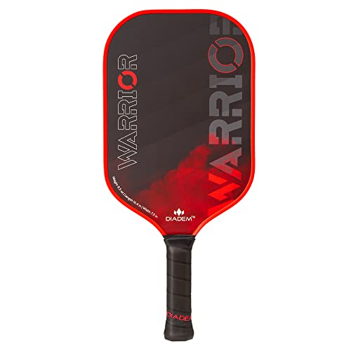 Diadem Warrior Carbon Fiber Pickleball Paddle, 3X L-Core Hybrid Nomex Polymer Honeycomb Core, Extra Thick 19 mm, Carbon Fiber Face, Grit Paint Surface for Spin, Control and Power (Red) Diadem Warrior Carbon Fiber Pickleball Paddle, 3X L-Core Hybrid Nomex Polymer Honeycomb Core, Extra Thick 19 mm, Carbon Fiber Face, Grit Paint Surface for Spin, Control and Power (Red)