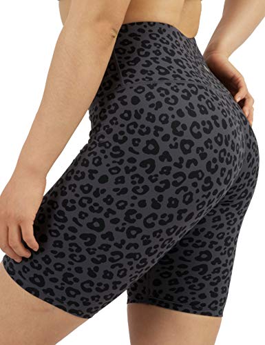 AJISAI Biker Shorts for Women,High Waisted Print Yoga Workout Compression Shorts Grey Leopard Size S AJISAI Biker Shorts for Women,High Waisted Print Yoga Workout Compression Shorts Grey Leopard Size S