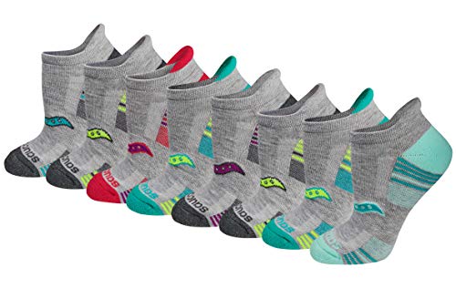 Saucony Women's Performance Heel Tab Athletic Socks (8 & 16, Grey Assorted (8 Pairs), Shoe Size: 5-10 Saucony Women's Performance Heel Tab Athletic Socks (8 & 16, Grey Assorted (8 Pairs), Shoe Size: 5-10