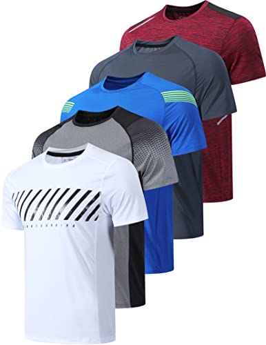 5 Pack Men’s Active Quick Dry Crew Neck T Shirts | Athletic Running Gym Workout Short Sleeve Tee Tops Bulk (Edition 2, Medium) 5 Pack Men’s Active Quick Dry Crew Neck T Shirts | Athletic Running Gym Workout Short Sleeve Tee Tops Bulk (Edition 2, Medium)