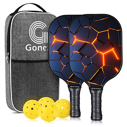 Gonex Pickleball Paddles, USAPA Approved Graphite Pickleball Paddle with Comfort Grip, Pickleball Set of 2 Paddles with 4 Balls, and Portable Carry Bag Gonex Pickleball Paddles, USAPA Approved Graphite Pickleball Paddle with Comfort Grip, Pickleball Set of 2 Paddles with 4 Balls, and Portable Carry Bag