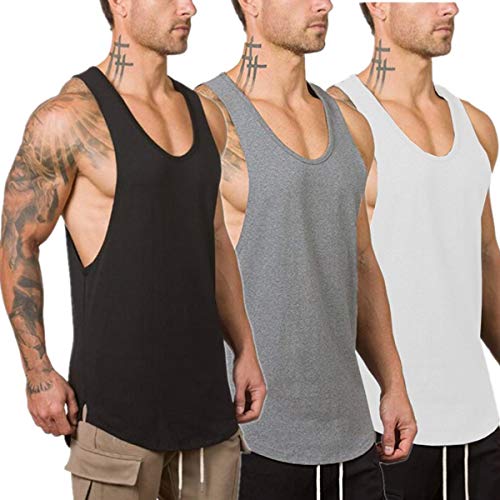 Muscle Killer 3-Pack Men's Muscle Gym Workout Stringer Tank Tops Bodybuilding Fitness T-Shirts (Medium, Black+Gray+White) Muscle Killer 3-Pack Men's Muscle Gym Workout Stringer Tank Tops Bodybuilding Fitness T-Shirts (Medium, Black+Gray+White)