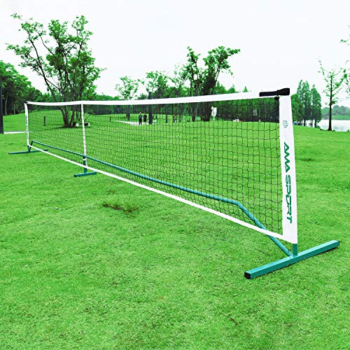 AMA SPORT Portable Pickleball Net System Regulation Size Net 22FT for Indoor and Outdoor-Designed for All Weather Conditions-Powder Coated Steel Post-600D Driveway Bag AMA SPORT Portable Pickleball Net System Regulation Size Net 22FT for Indoor and Outdoor-Designed for All Weather Conditions-Powder Coated Steel Post-600D Driveway Bag